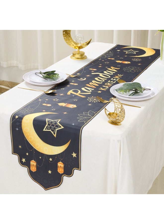 مفرش طاولة رمضان مبارك - زينة طاولة رمضان فوانيس المسجد الإسلامية - مستلزمات زينة حفلة رمضان مبارك 2026 - Image 1